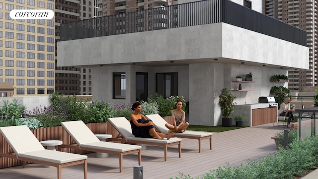 350 W 44th St Unit 101, New York City, NY 10036 - view of wooden terrace
