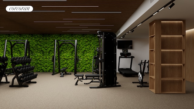350 W 44th St Unit 101, New York City, NY 10036 - exercise room featuring carpet