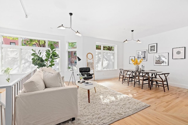 living room featuring hardwood / wood-style floors