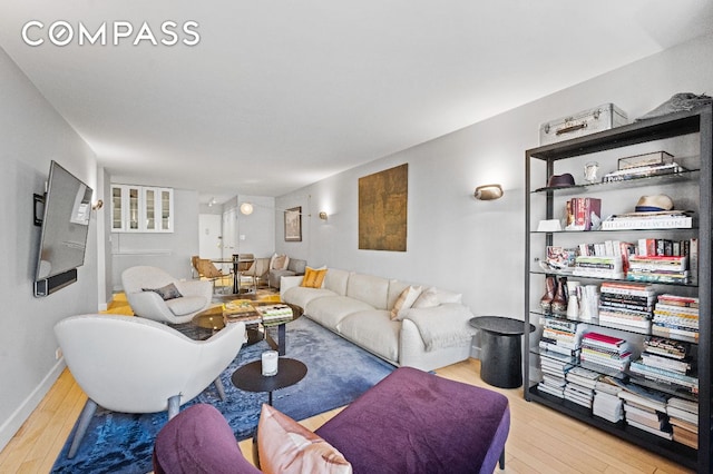 living room featuring light hardwood / wood-style floors