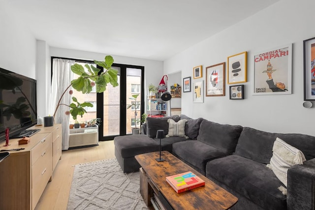 living room with light wood-style floors