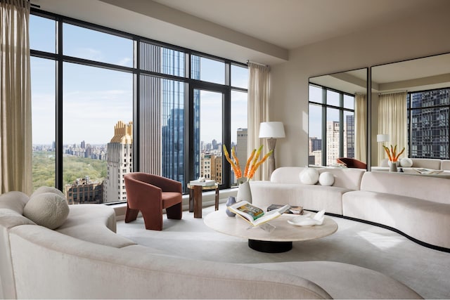 111 W 56th St Phc, Phc, New York City, NY 10019 - living room featuring a city view
