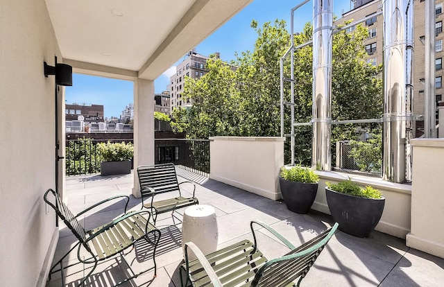 view of patio featuring a view of city