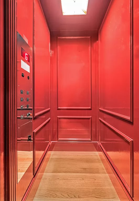 interior details with elevator