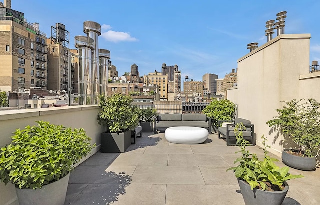 view of patio featuring a city view