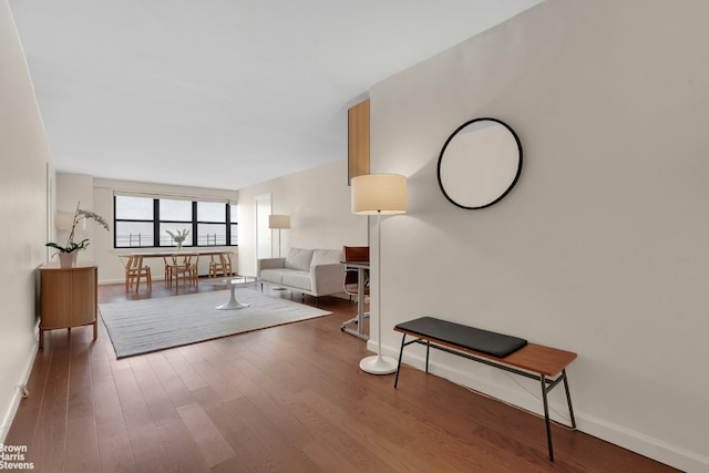 living room featuring hardwood / wood-style flooring