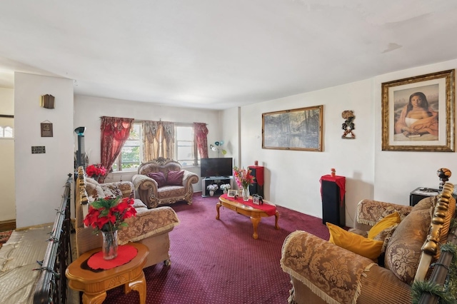 view of carpeted living area