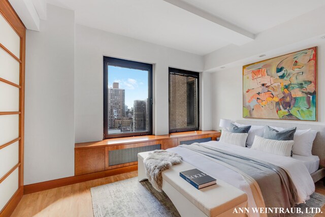 bedroom featuring light hardwood / wood-style flooring