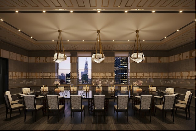 dining area featuring wood finished floors