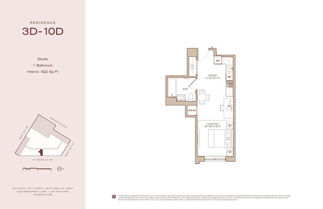 300 W 122nd St Unit 3D, New York City, NY 10027 - plan
