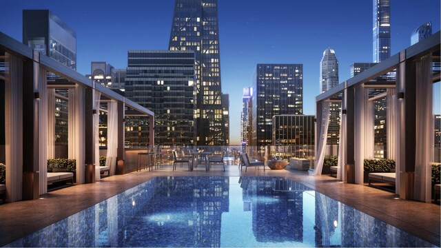 view of swimming pool with a patio