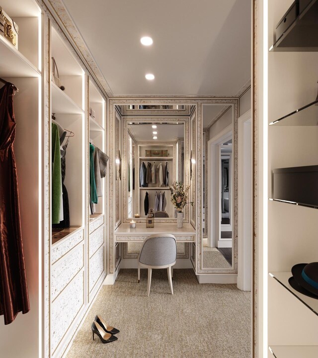 spacious closet featuring carpet