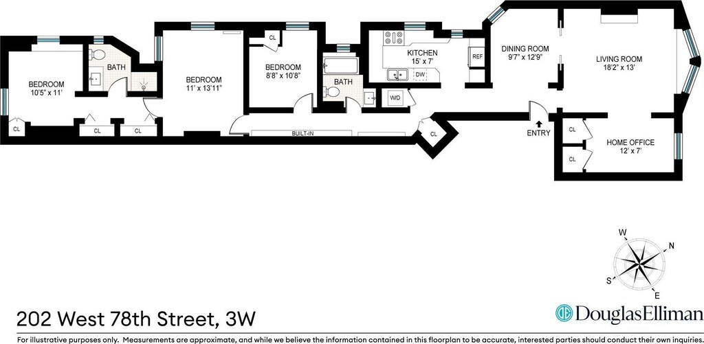 202 W 78th St Unit 3W, New York City, NY 10024 - living room featuring rail lighting, wood finished floors, and a fireplace with flush hearth