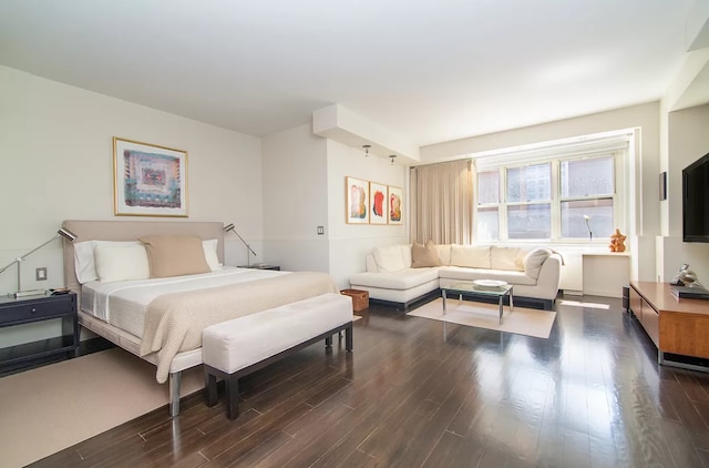 bedroom featuring dark wood-type flooring