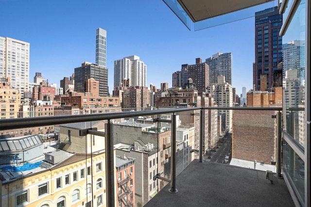 balcony with a view of city