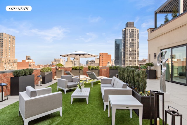 view of patio featuring an outdoor hangout area