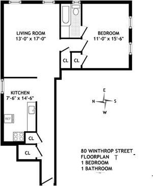 80 Winthrop St Unit T5, New York City NY, 11225, 1 bedrooms, 1 bath condo for sale