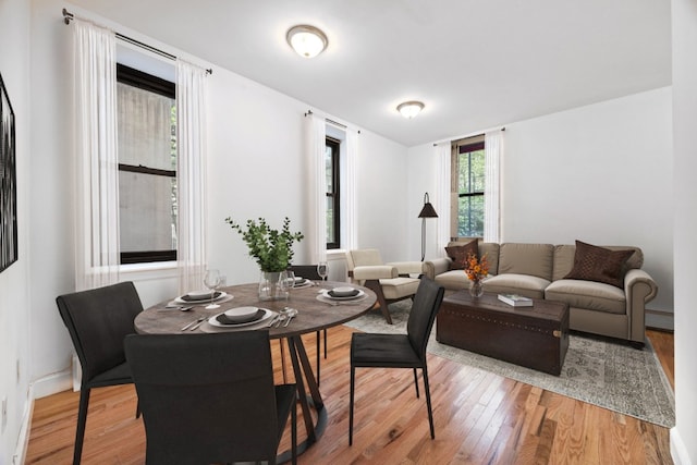 dining room featuring light hardwood / wood-style flooring