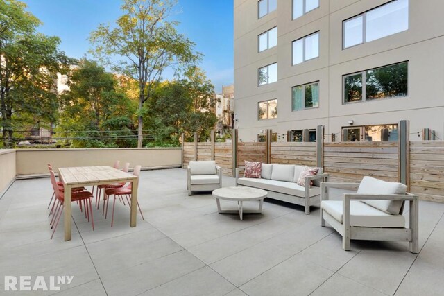 view of patio featuring an outdoor living space