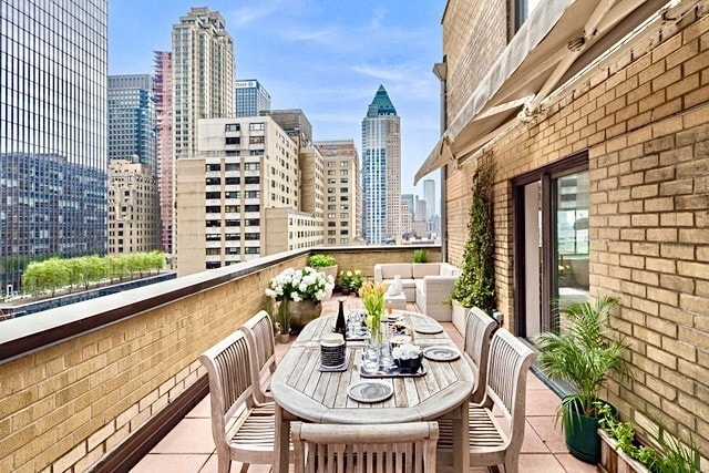 balcony with a city view