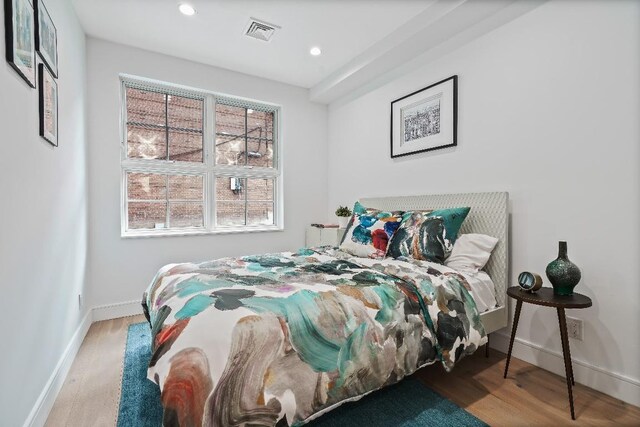 living room with light hardwood / wood-style floors