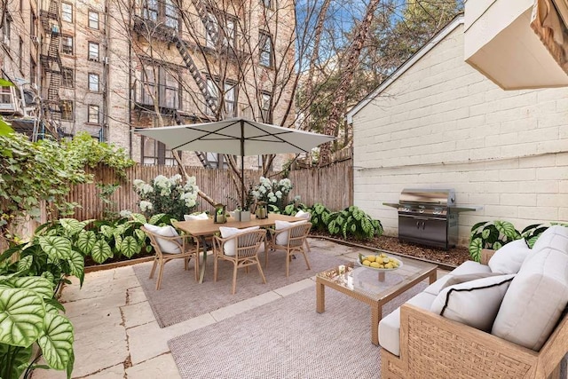 view of patio featuring grilling area