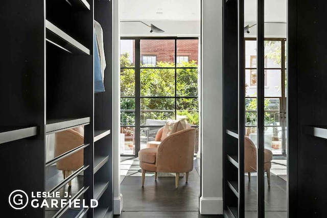 entryway with a healthy amount of sunlight and concrete flooring