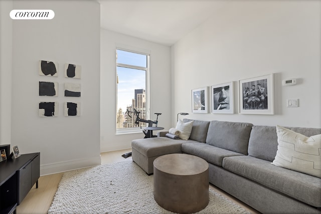 living room featuring hardwood / wood-style flooring