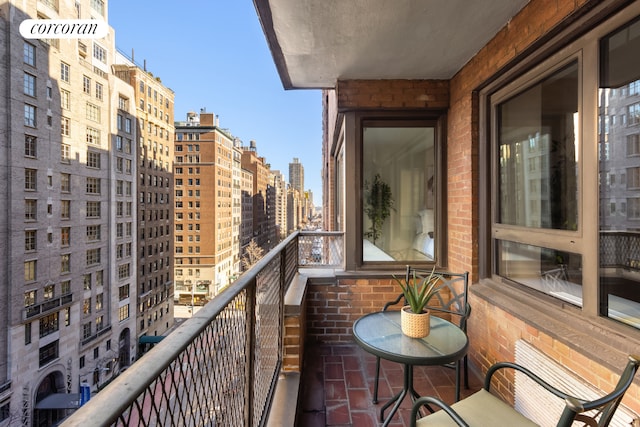 balcony with a view of city