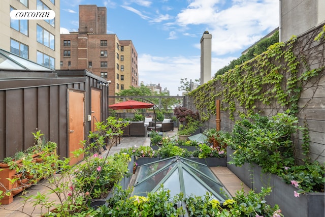 49 E 80th St, New York City, NY 10075 - exterior space with a fenced backyard and an outdoor hangout area