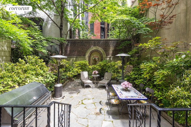 49 E 80th St, New York City, NY 10075 - view of patio featuring outdoor dining area and area for grilling