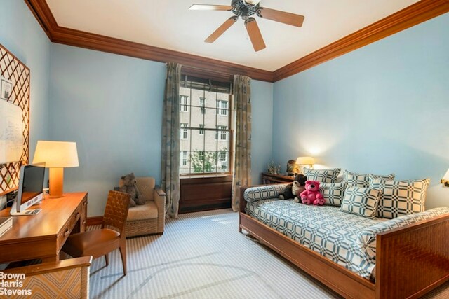 living area featuring ornamental molding