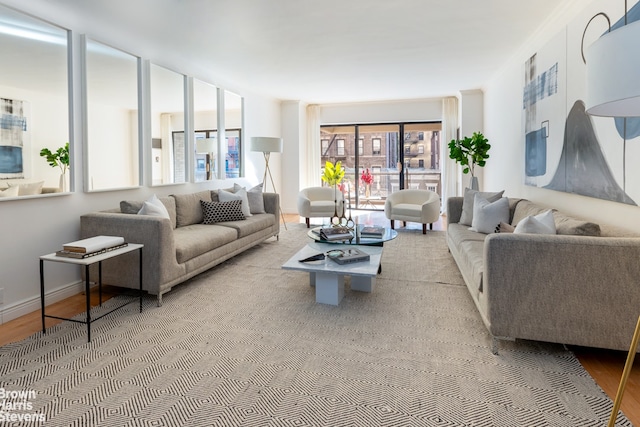 425 E 58th St Unit 4H, New York City, NY 10022 - living area with wood finished floors