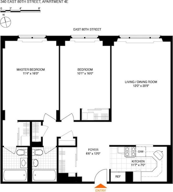 340 E 80th St Unit 4E, New York City, NY 10075 - property floor plan