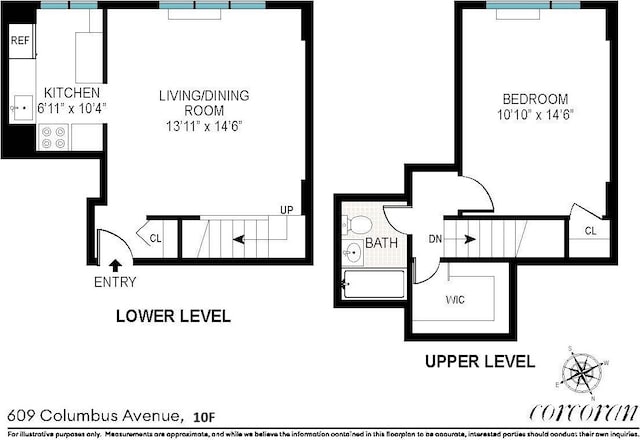 609 Columbus Ave Unit 10F, New York City, NY 10024 - room layout