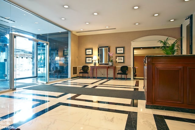 view of reception area