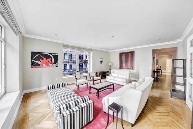 carpeted bedroom featuring ornamental molding