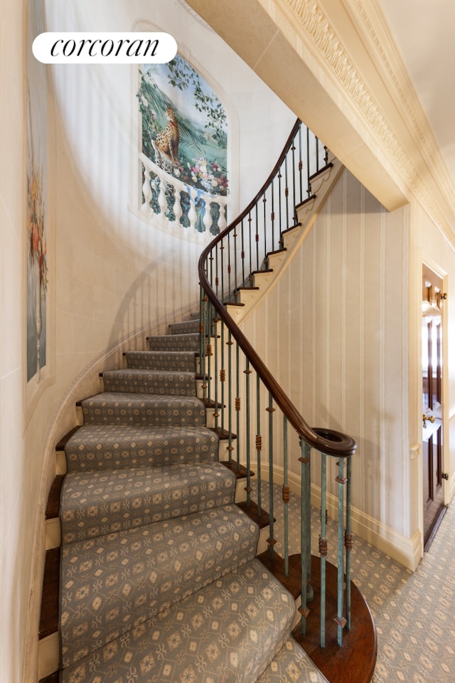895 Park Ave Phc, Phc, New York City, NY 10075 - stairway with carpet floors and baseboards