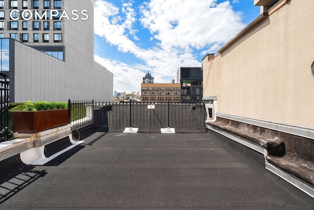 view of patio / terrace with a view of city