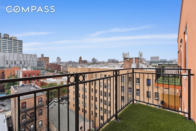 balcony with a view of city