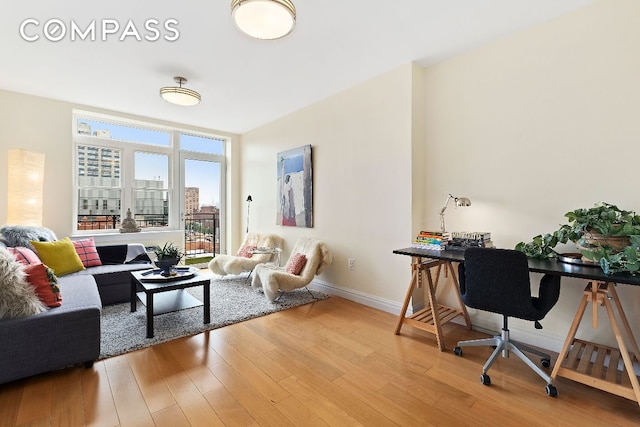 interior space featuring hardwood / wood-style flooring