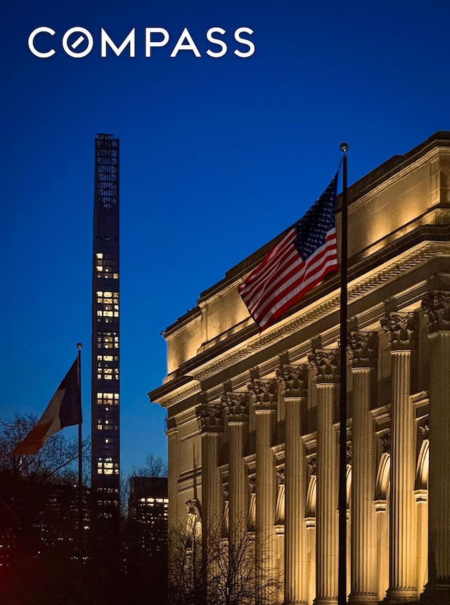 view of property at night