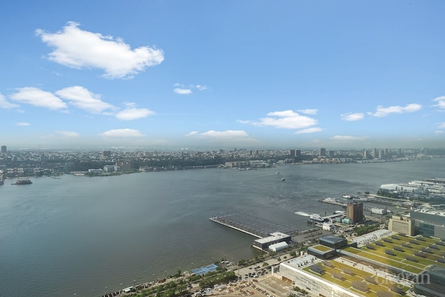 property view of water with a view of city