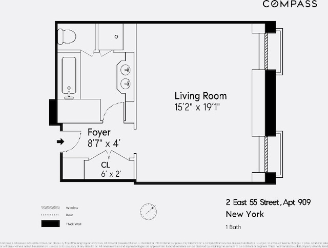 2 E 55th St Unit 909W14, New York City NY, 10022, 1 bath condo for sale