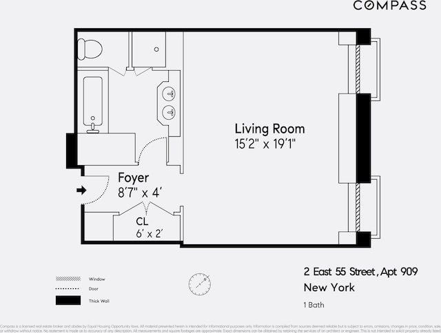 2 E 55th St Unit 909W14, New York City, NY 10022 - view of floor plan / room layout