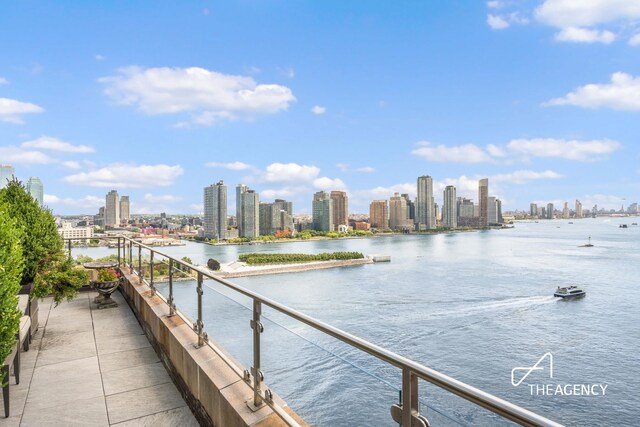 property view of water with a view of city