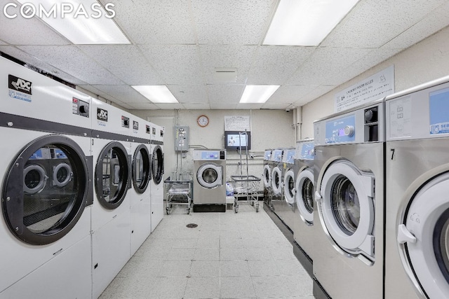 washroom with separate washer and dryer