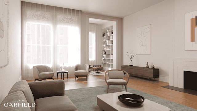 sitting room featuring hardwood / wood-style floors