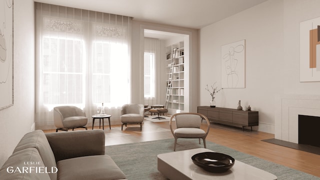 8 W 71st St, New York City, NY 10023 - interior space with a fireplace and wood finished floors