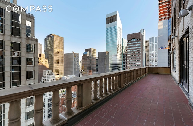 balcony with a view of city